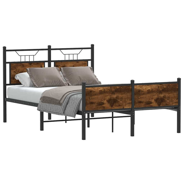 Vidaxl bedframe zonder matras hout gerookt eikenkleurig 120x200 cm