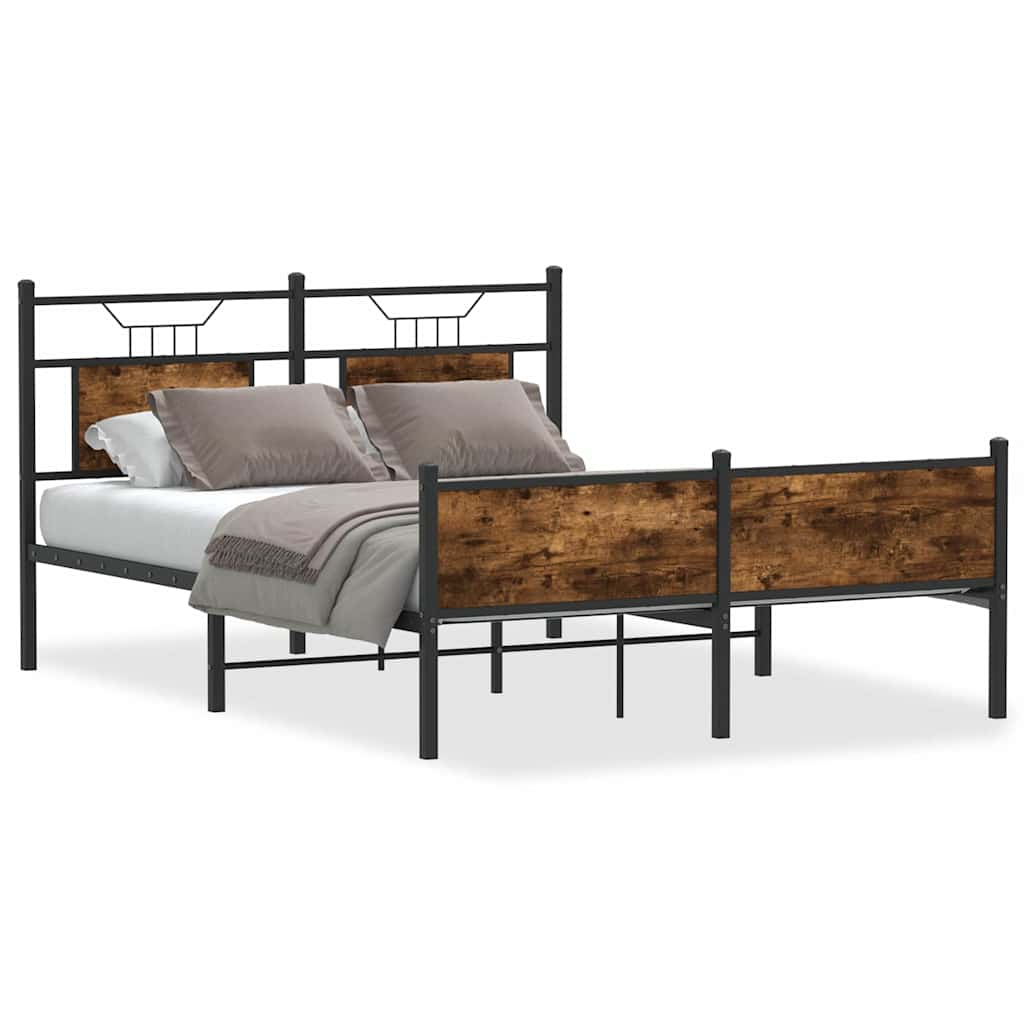 Vidaxl bedframe zonder matras hout gerookt eikenkleurig 150x200 cm