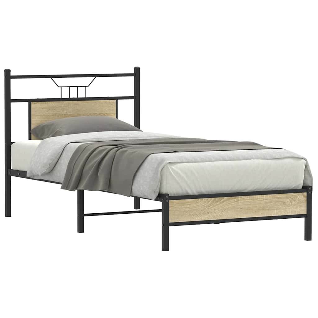 Vidaxl bedframe zonder matras hout sonoma eikenkleurig 75x190 cm