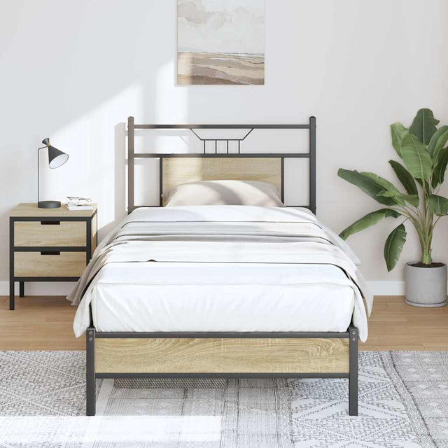 Vidaxl bedframe zonder matras hout sonoma eikenkleurig 80x200 cm