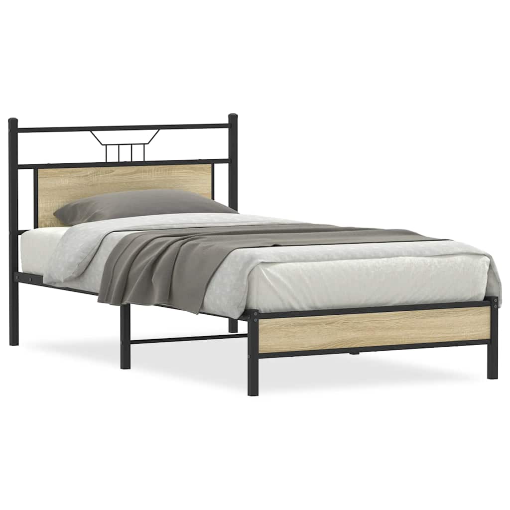 Vidaxl bedframe zonder matras hout sonoma eikenkleurig 100x200 cm