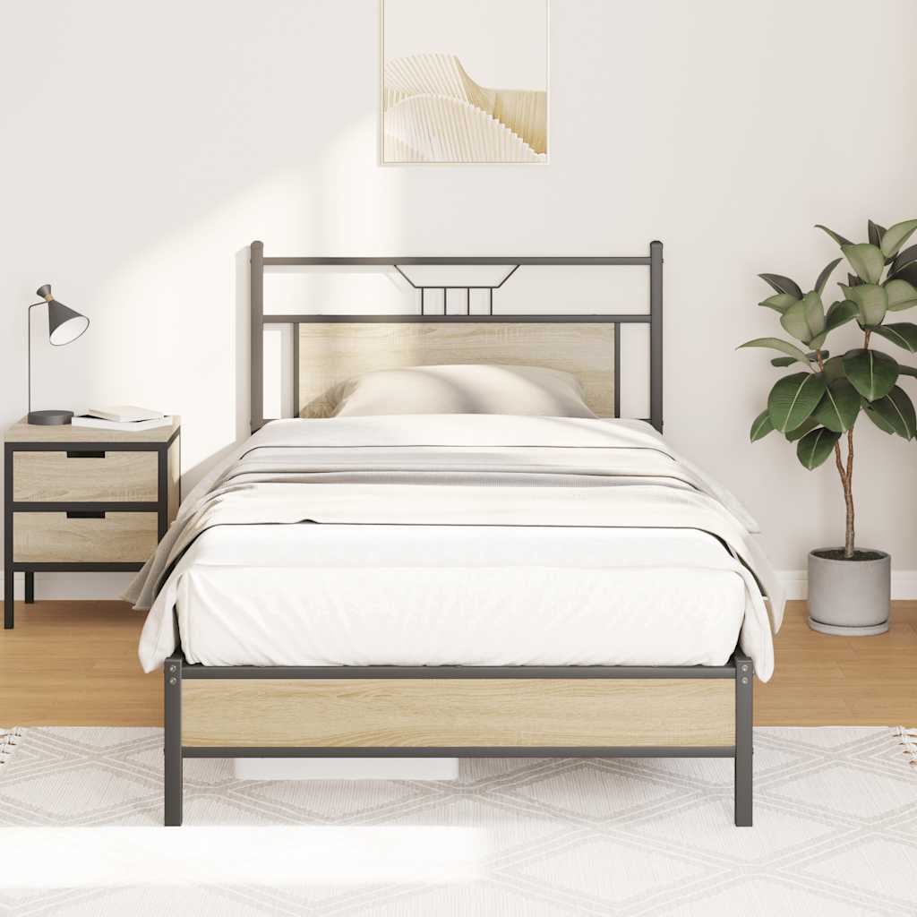 Vidaxl bedframe zonder matras hout sonoma eikenkleurig 100x200 cm