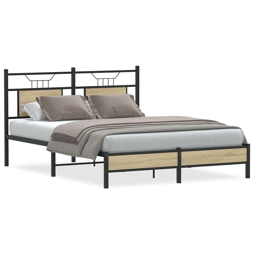 Vidaxl bedframe zonder matras hout sonoma eikenkleurig 137x190 cm
