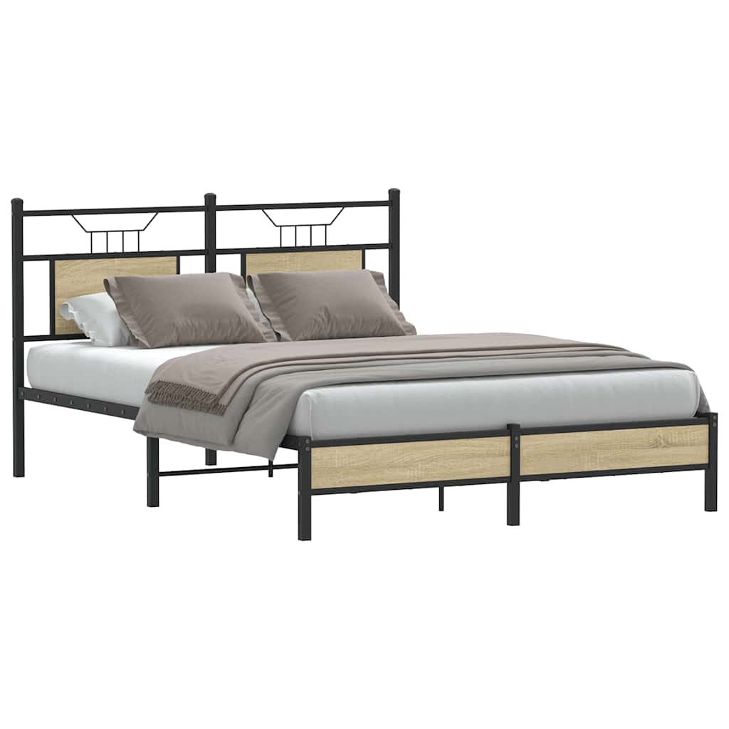 Vidaxl bedframe zonder matras hout sonoma eikenkleurig 137x190 cm