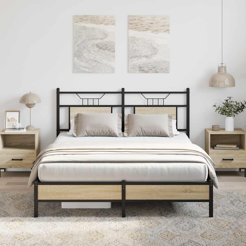 Vidaxl bedframe zonder matras hout sonoma eikenkleurig 137x190 cm