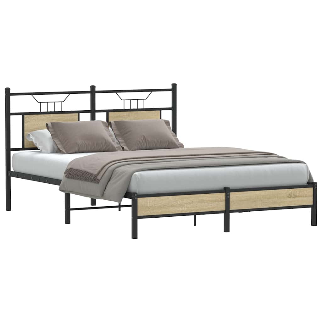 Vidaxl bedframe zonder matras hout sonoma eikenkleurig 140x190 cm