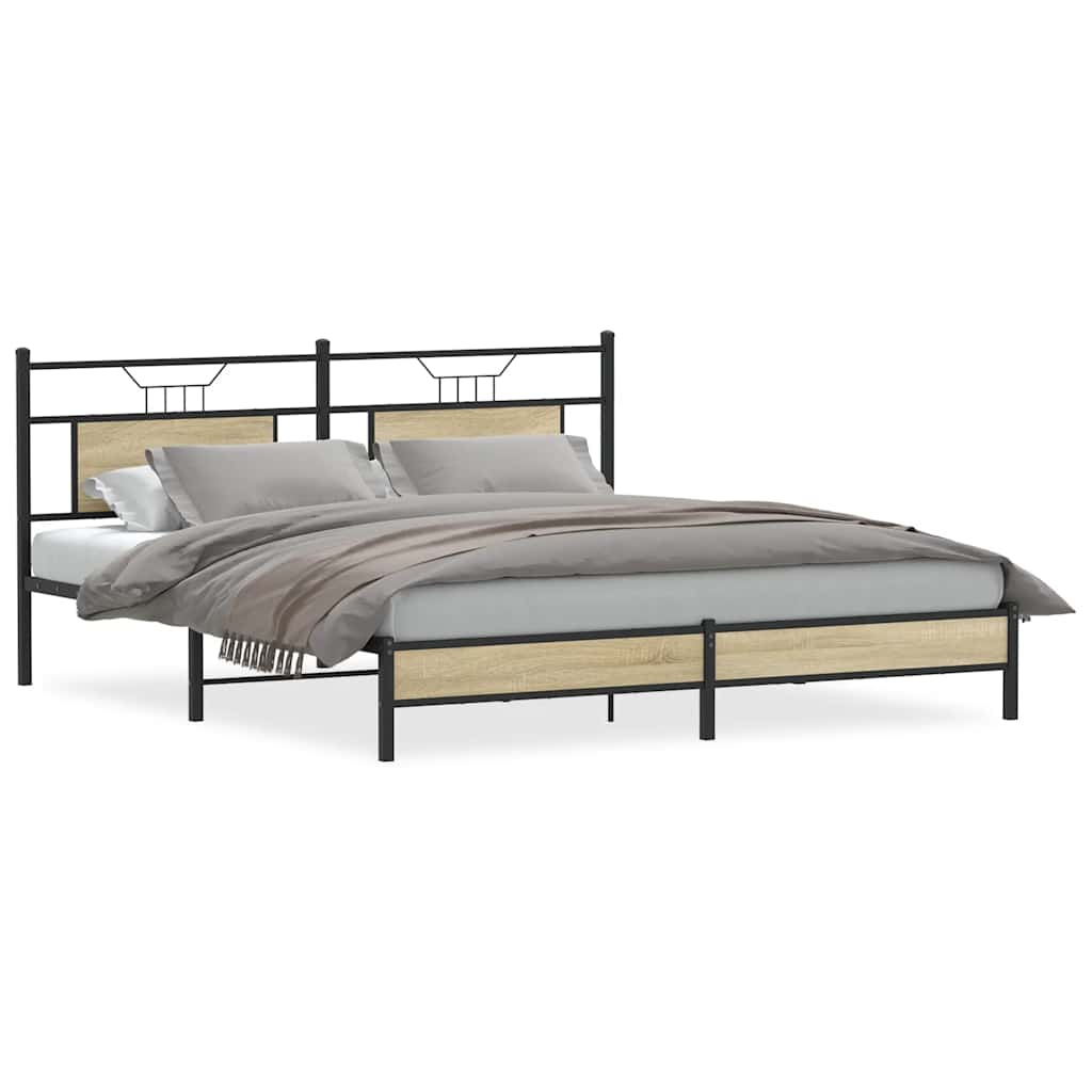 Vidaxl bedframe zonder matras hout sonoma eikenkleurig 160x200 cm