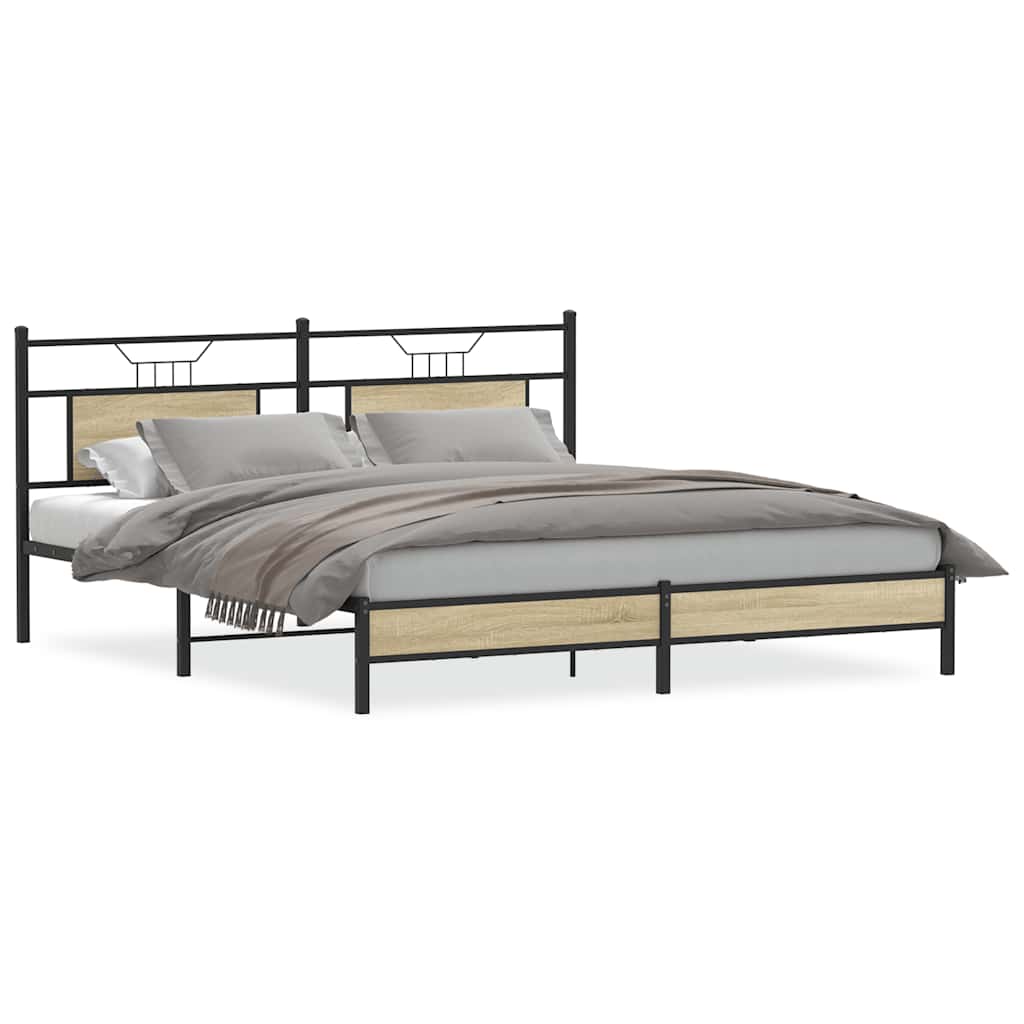 Vidaxl bedframe zonder matras hout sonoma eikenkleurig 183x203 cm