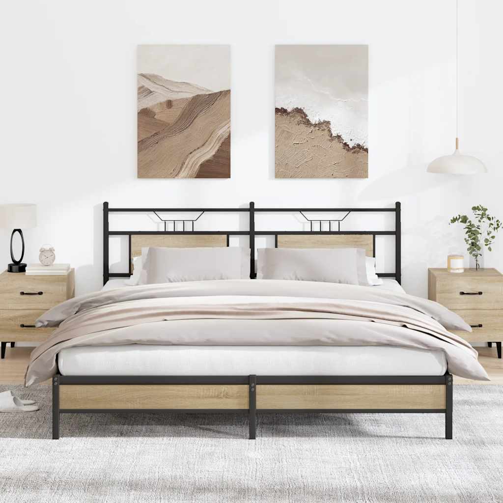Vidaxl bedframe zonder matras 183x213cm spaanplaat sonoma eikenkleurig
