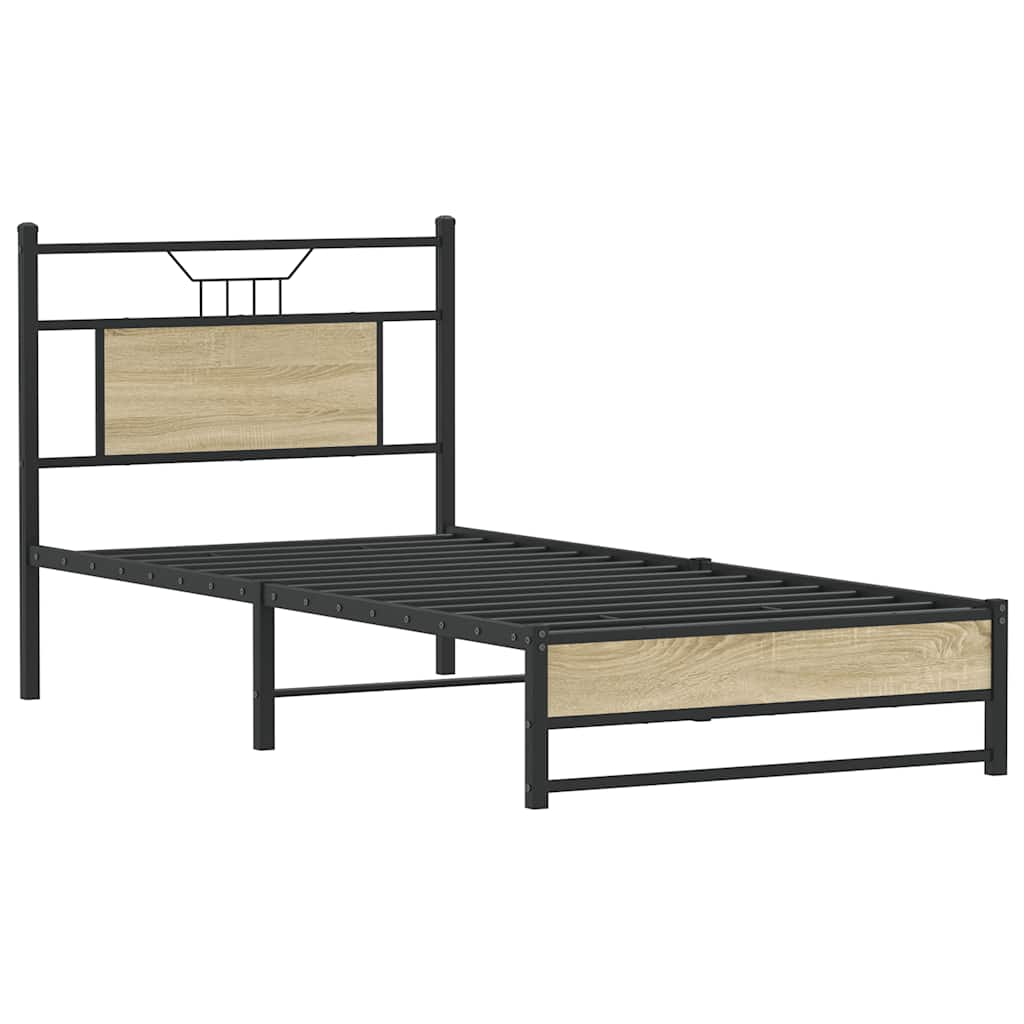 Vidaxl bedframe zonder matras hout sonoma eikenkleurig 75x190 cm