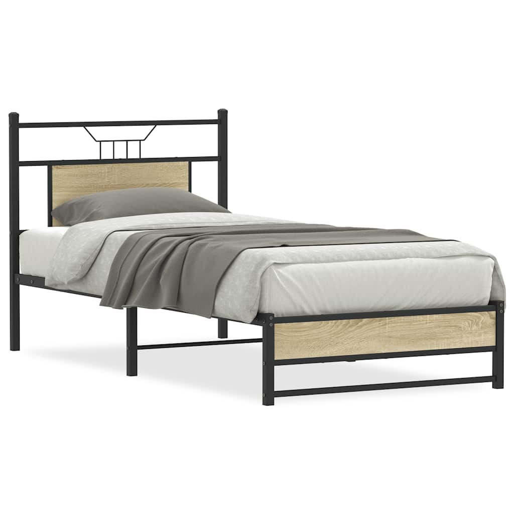 Vidaxl bedframe zonder matras hout sonoma eikenkleurig 75x190 cm