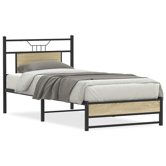 Vidaxl bedframe zonder matras hout sonoma eikenkleurig 90x190 cm
