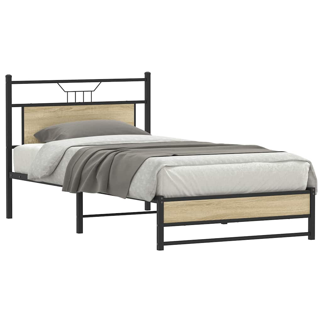 Vidaxl bedframe zonder matras 107x203cm spaanplaat sonoma eikenkleurig