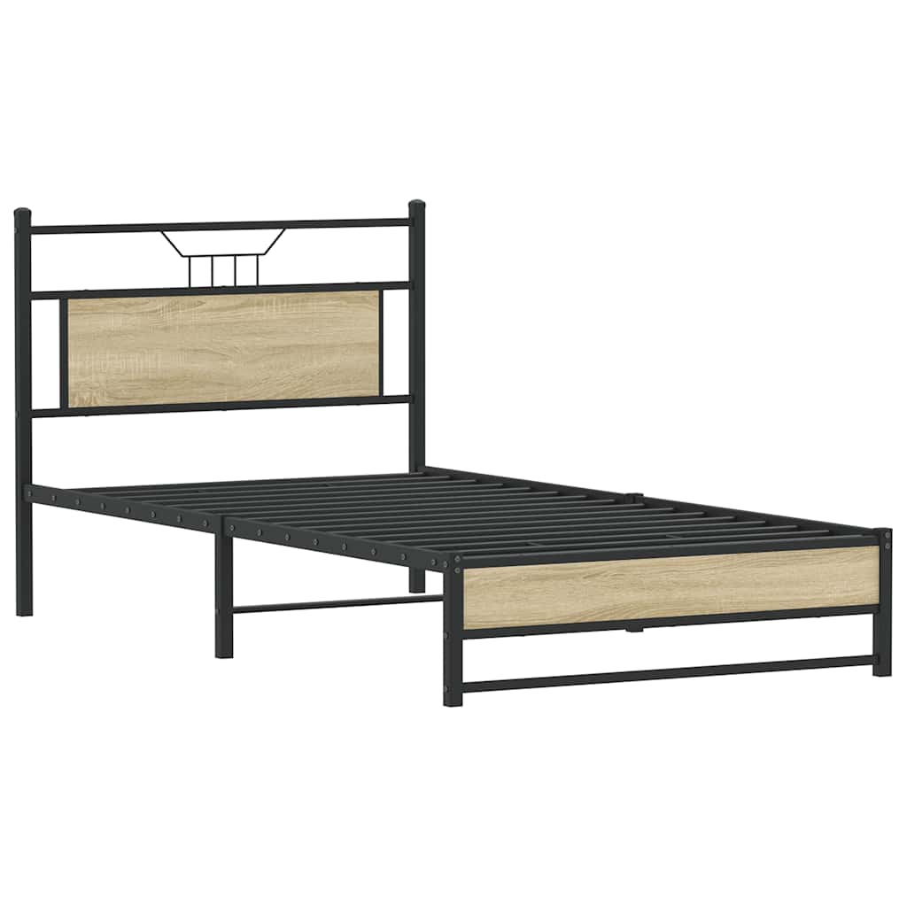 Vidaxl bedframe zonder matras 107x203cm spaanplaat sonoma eikenkleurig