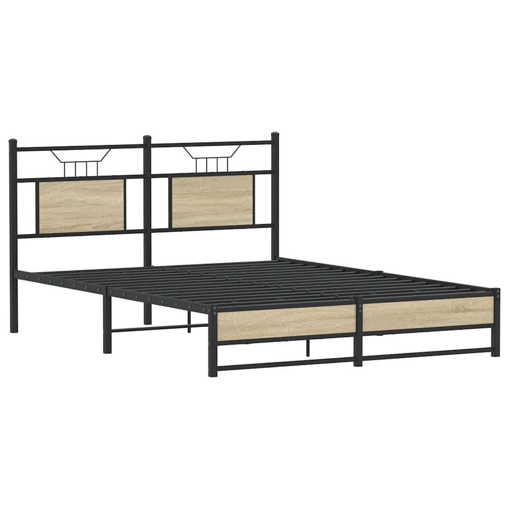 Vidaxl bedframe zonder matras hout sonoma eikenkleurig 137x190 cm