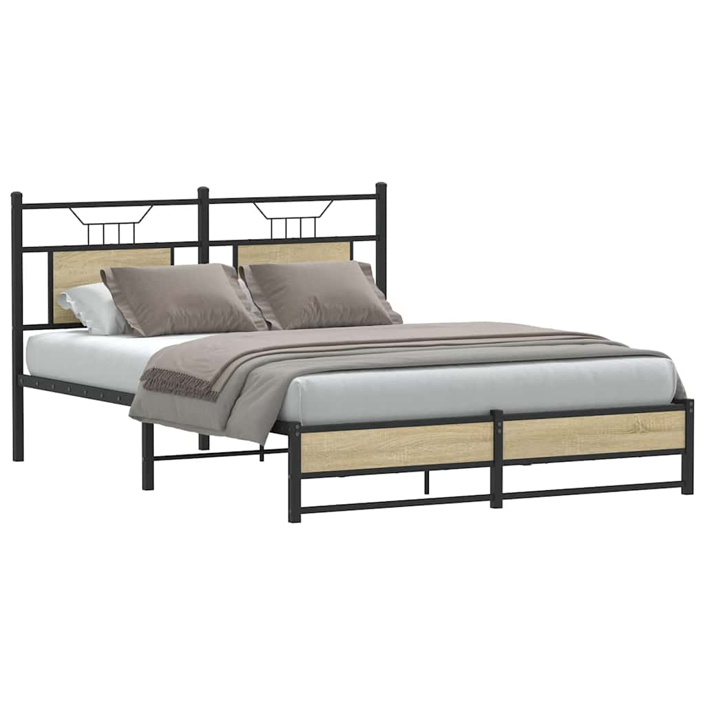 Vidaxl bedframe zonder matras hout sonoma eikenkleurig 140x190 cm