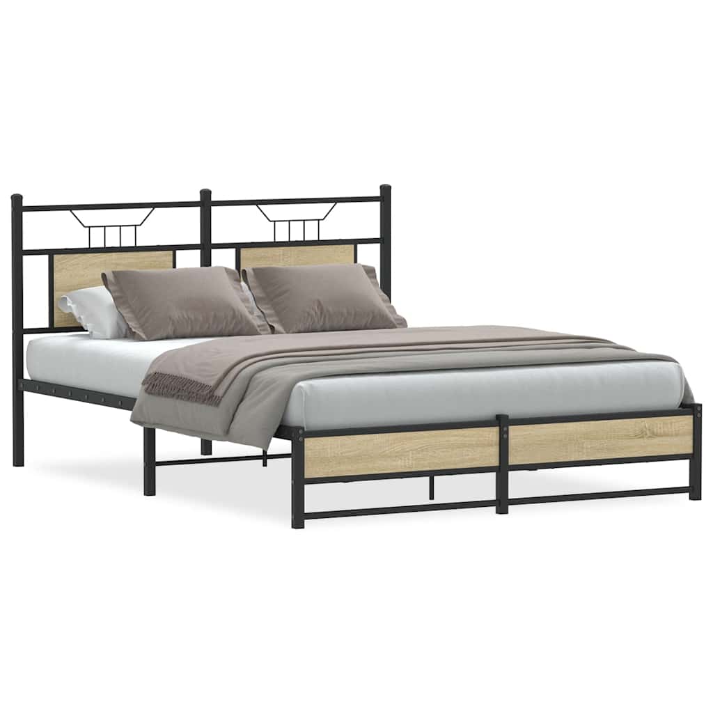 Vidaxl bedframe zonder matras hout sonoma eikenkleurig 140x190 cm