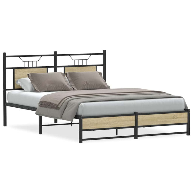 Vidaxl bedframe zonder matras hout sonoma eikenkleurig 140x200 cm