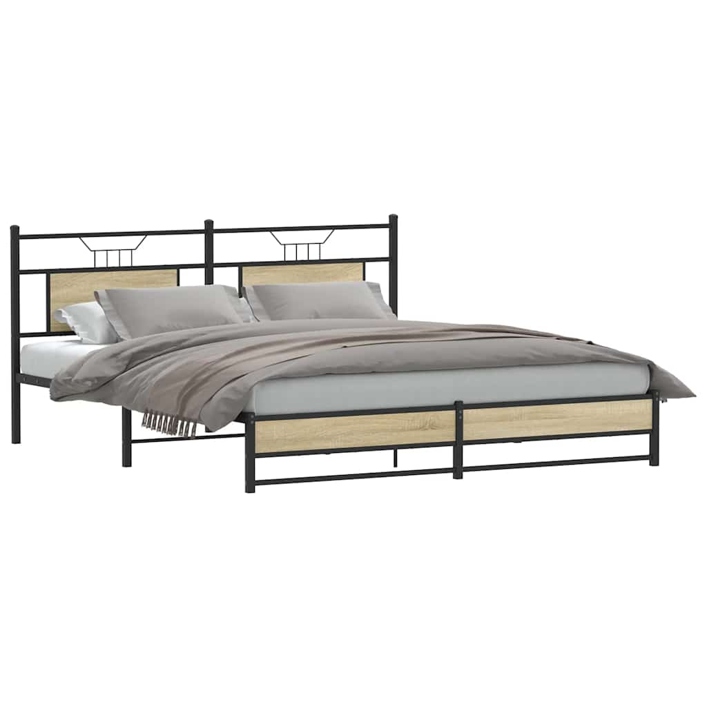 Vidaxl bedframe zonder matras hout sonoma eikenkleurig 160x200 cm