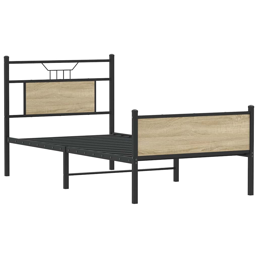 Vidaxl bedframe zonder matras hout sonoma eikenkleurig 75x190 cm