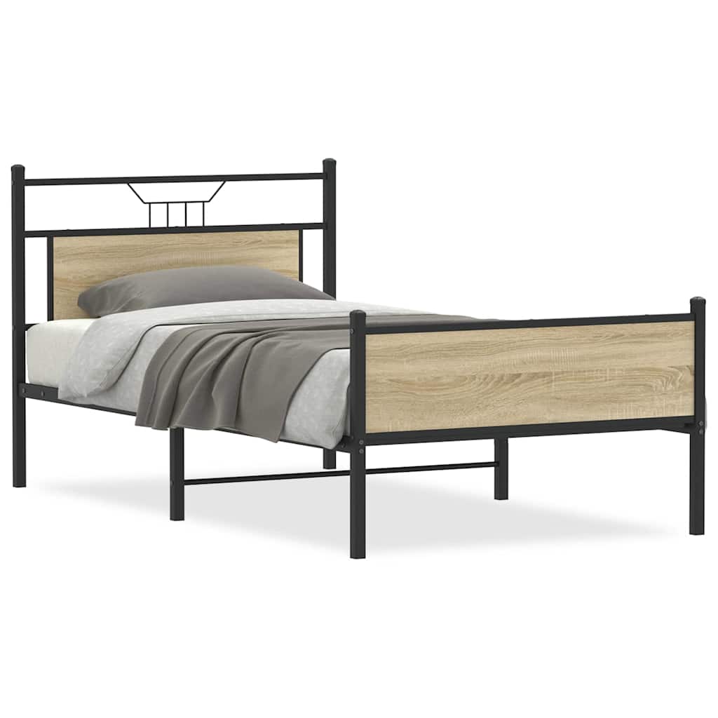 Vidaxl bedframe zonder matras hout sonoma eikenkleurig 100x190 cm