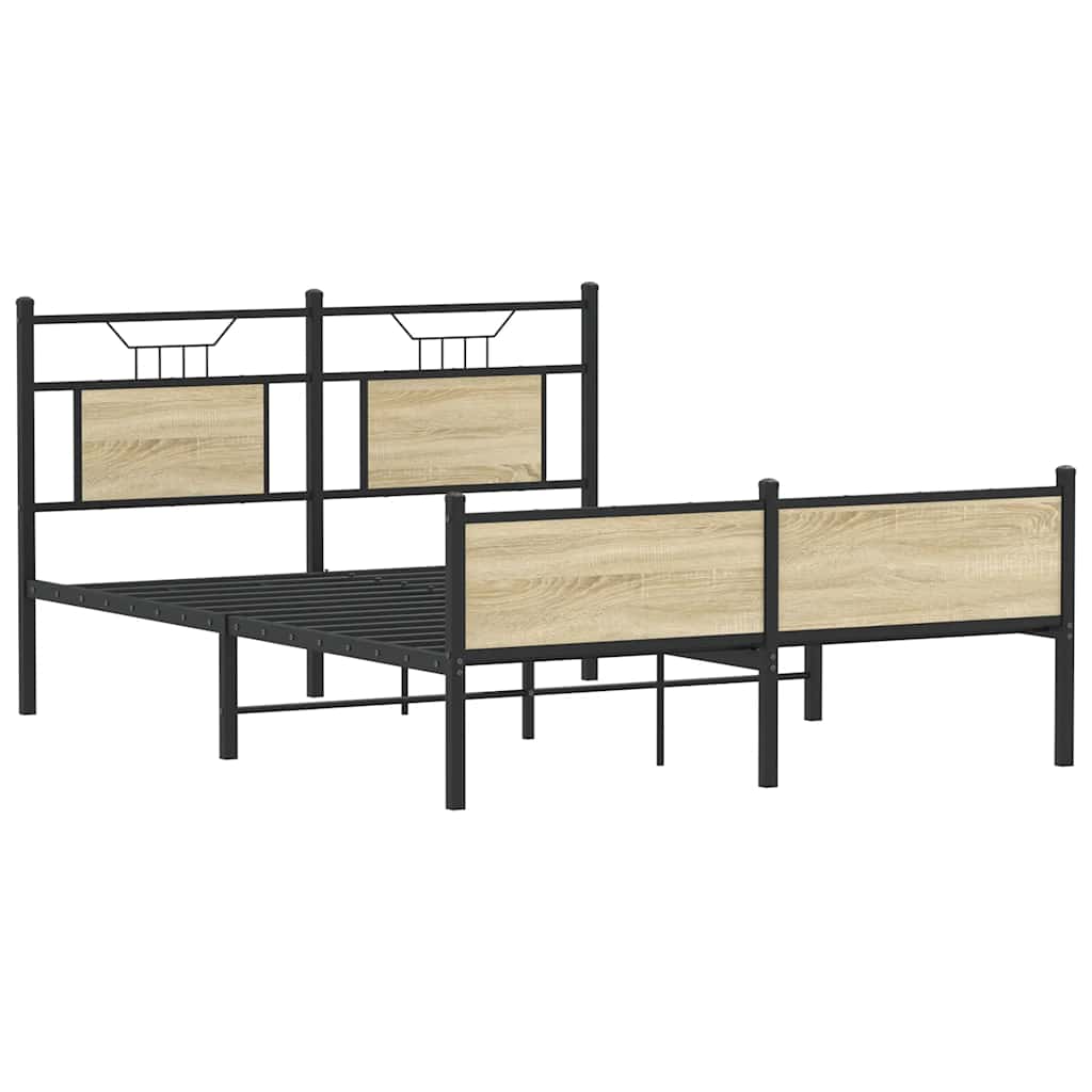 Vidaxl bedframe zonder matras hout sonoma eikenkleurig 137x190 cm