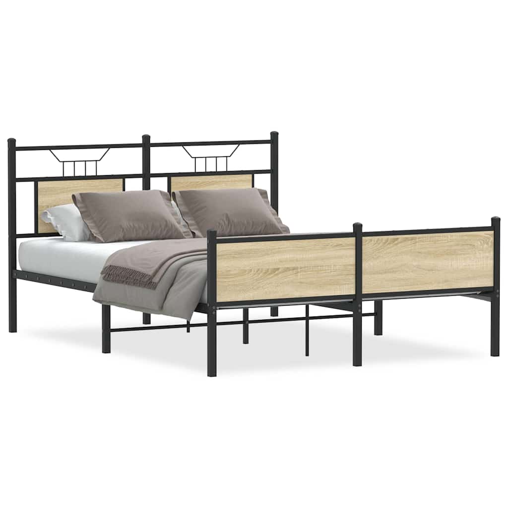 Vidaxl bedframe zonder matras hout sonoma eikenkleurig 140x190 cm