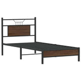 Vidaxl bedframe zonder matras bewerkt hout bruin eikenkleur 75x190 cm