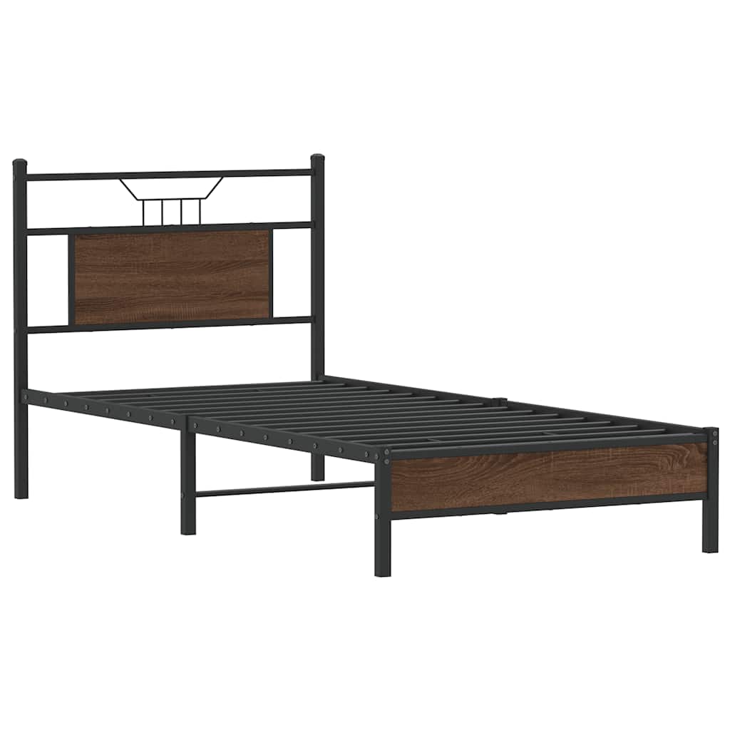 Vidaxl bedframe zonder matras bewerkt hout bruin eikenkleur 90x190 cm