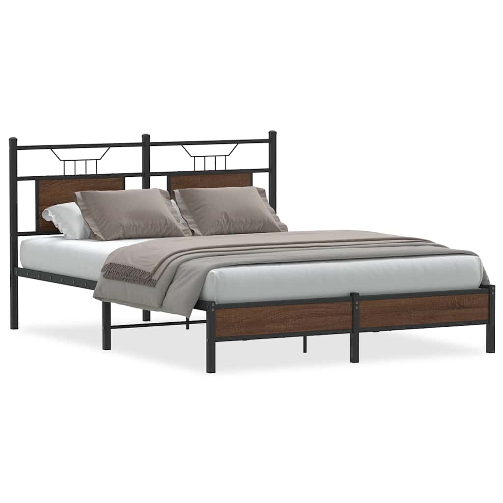 Vidaxl bedframe zonder matras bewerkt hout bruin eikenkleur 140x200 cm