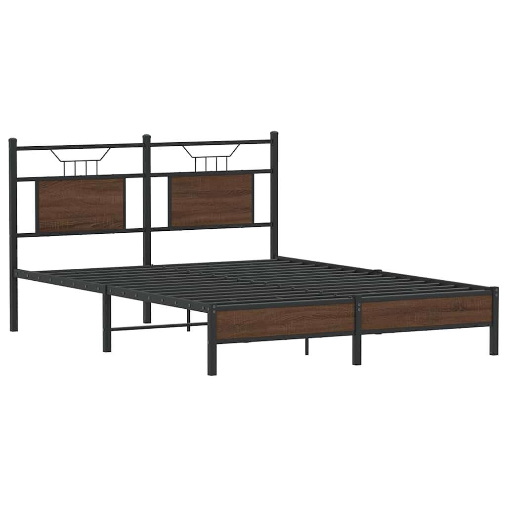 Vidaxl bedframe zonder matras bewerkt hout bruin eikenkleur 140x200 cm