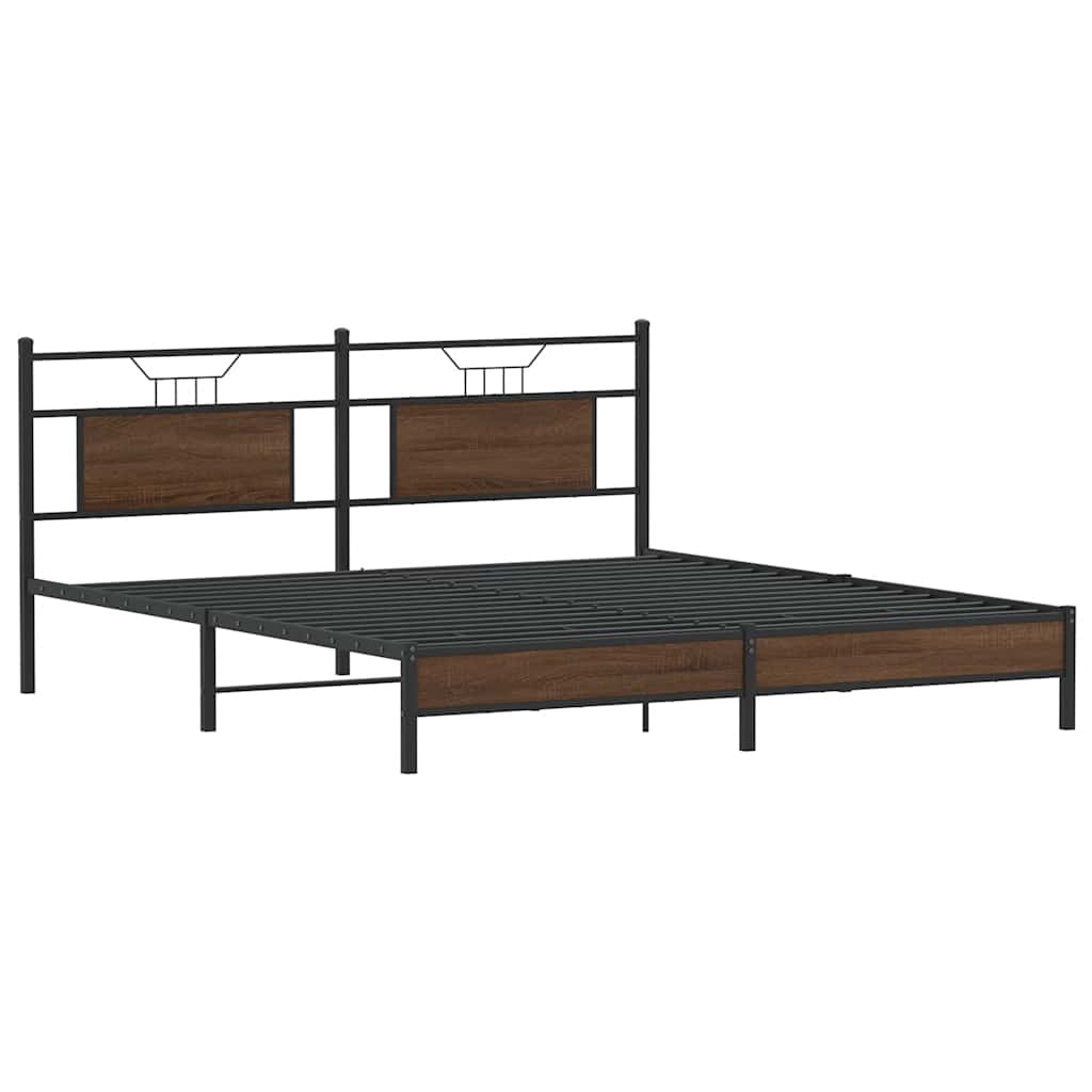 Vidaxl bedframe zonder matras bewerkt hout bruin eikenkleur 160x200 cm