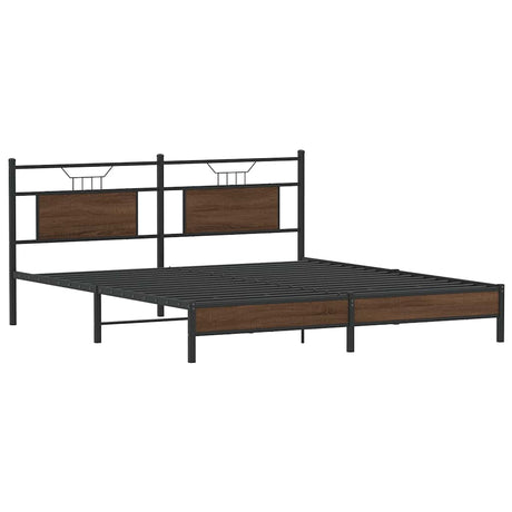 Vidaxl bedframe zonder matras bewerkt hout bruin eikenkleur 183x203 cm