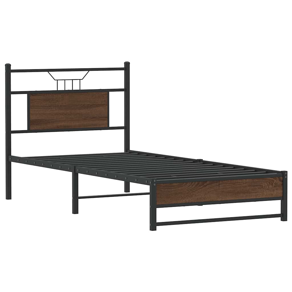 Vidaxl bedframe zonder matras bewerkt hout bruin eikenkleur 80x200 cm
