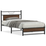 Vidaxl bedframe zonder matras bewerkt hout bruin eikenkleur 100x200 cm