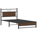 Vidaxl bedframe zonder matras bewerkt hout bruin eikenkleur 100x200 cm