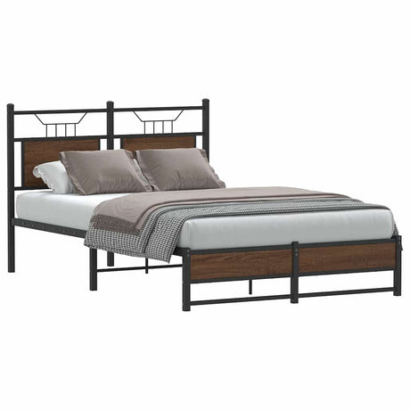 Vidaxl bedframe zonder matras bewerkt hout bruin eikenkleur 120x200 cm