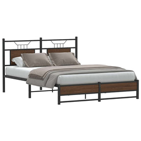 Vidaxl bedframe zonder matras bewerkt hout bruin eikenkleur 137x190 cm
