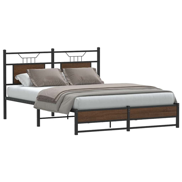 Vidaxl bedframe zonder matras bewerkt hout bruin eikenkleur 150x200 cm