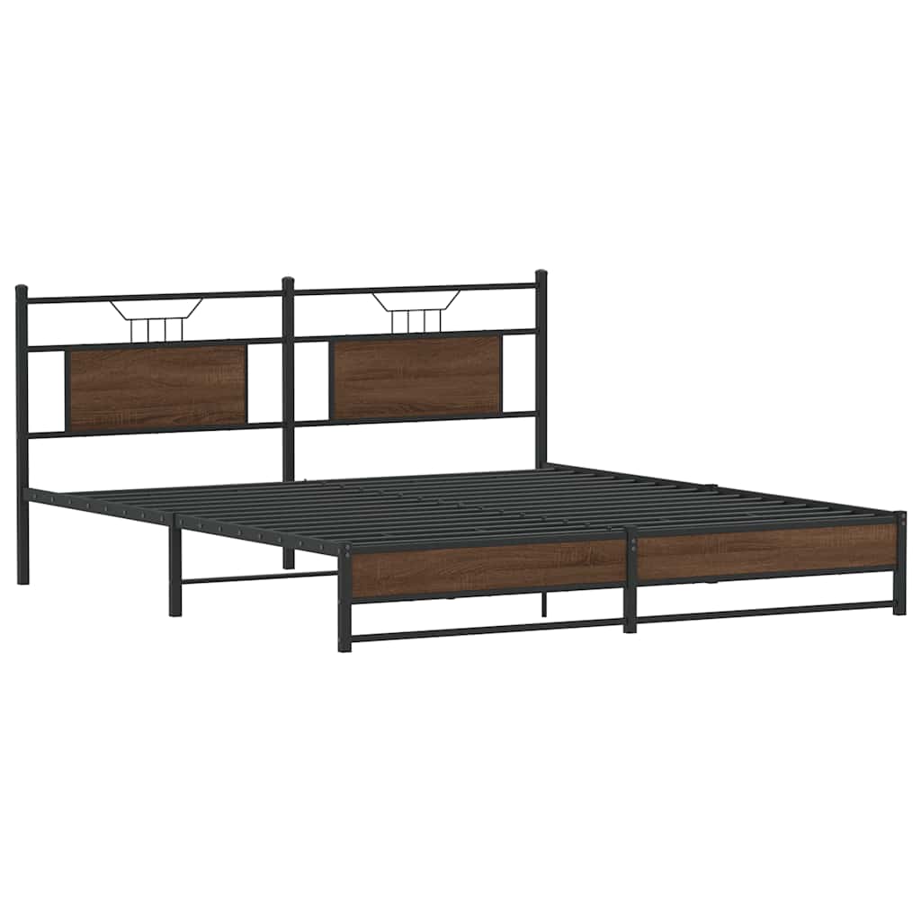 Vidaxl bedframe zonder matras bewerkt hout bruin eikenkleur 160x200 cm