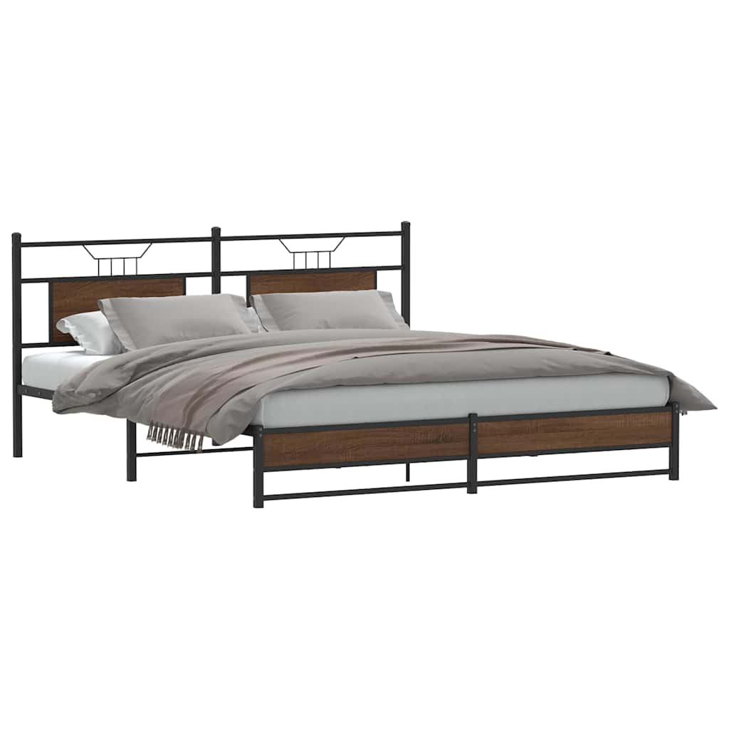 Vidaxl bedframe zonder matras bewerkt hout bruin eikenkleur 160x200 cm