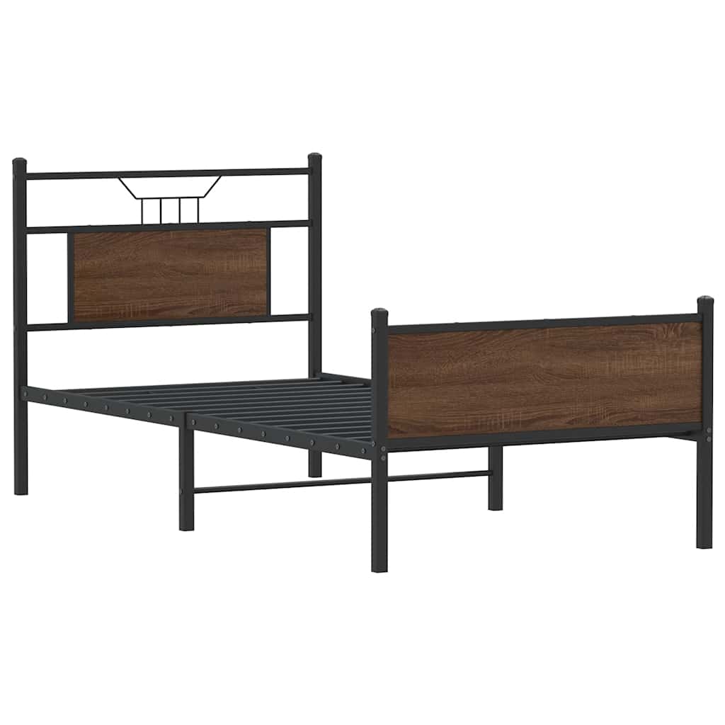 Vidaxl bedframe zonder matras bewerkt hout bruin eikenkleur 90x190 cm