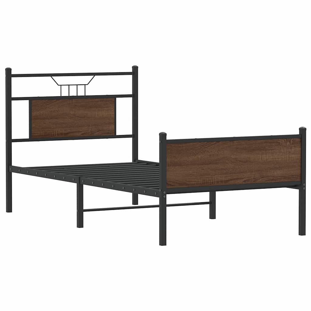 Vidaxl bedframe zonder matras bewerkt hout bruin eikenkleur 90x200 cm