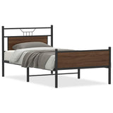 Vidaxl bedframe zonder matras bewerkt hout bruin eikenkleur 100x190 cm