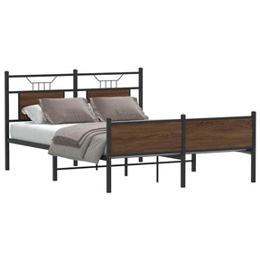 Vidaxl bedframe zonder matras bewerkt hout bruin eikenkleur 137x190 cm