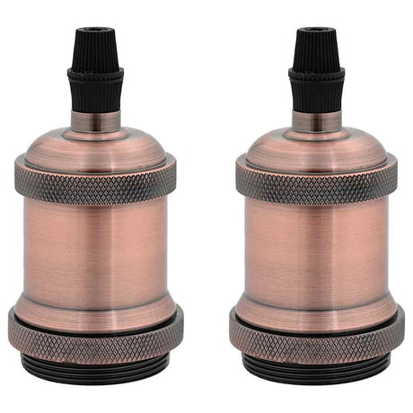 Vidaxl lamphouders 2 st rood brons e27