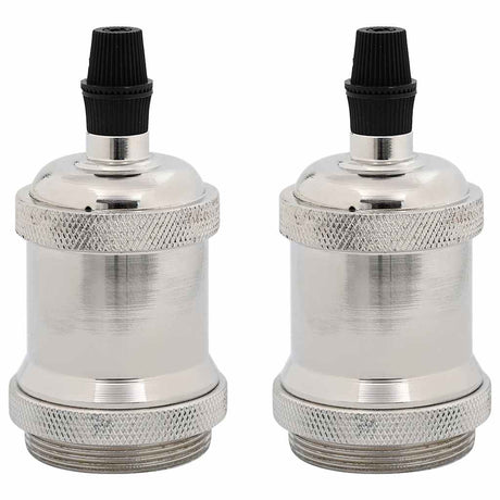 Vidaxl lamphouders 2 st nikkel satijn e27