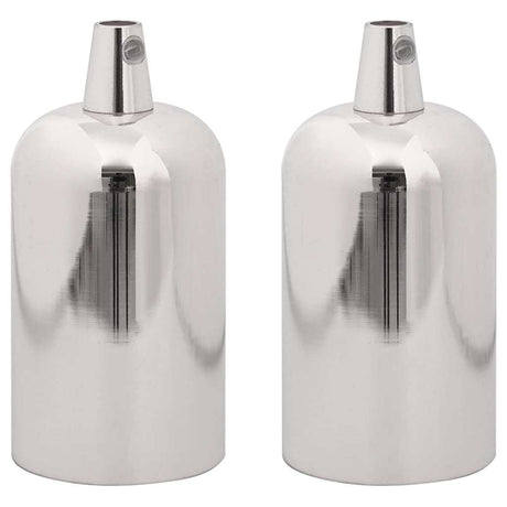 Vidaxl lamphouders 2 st nikkel satijn e27