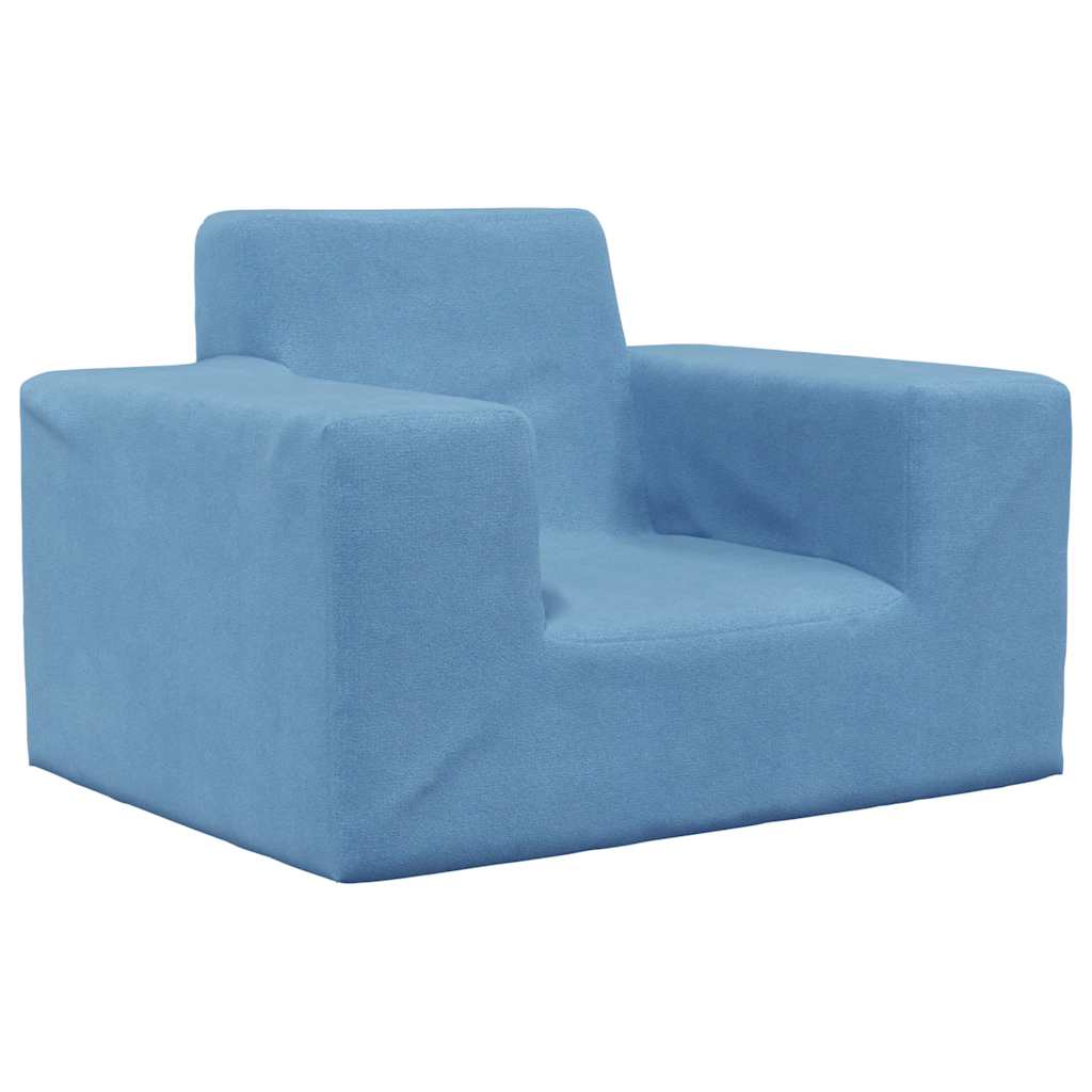 Vidaxl kinderbank zacht pluche blauw