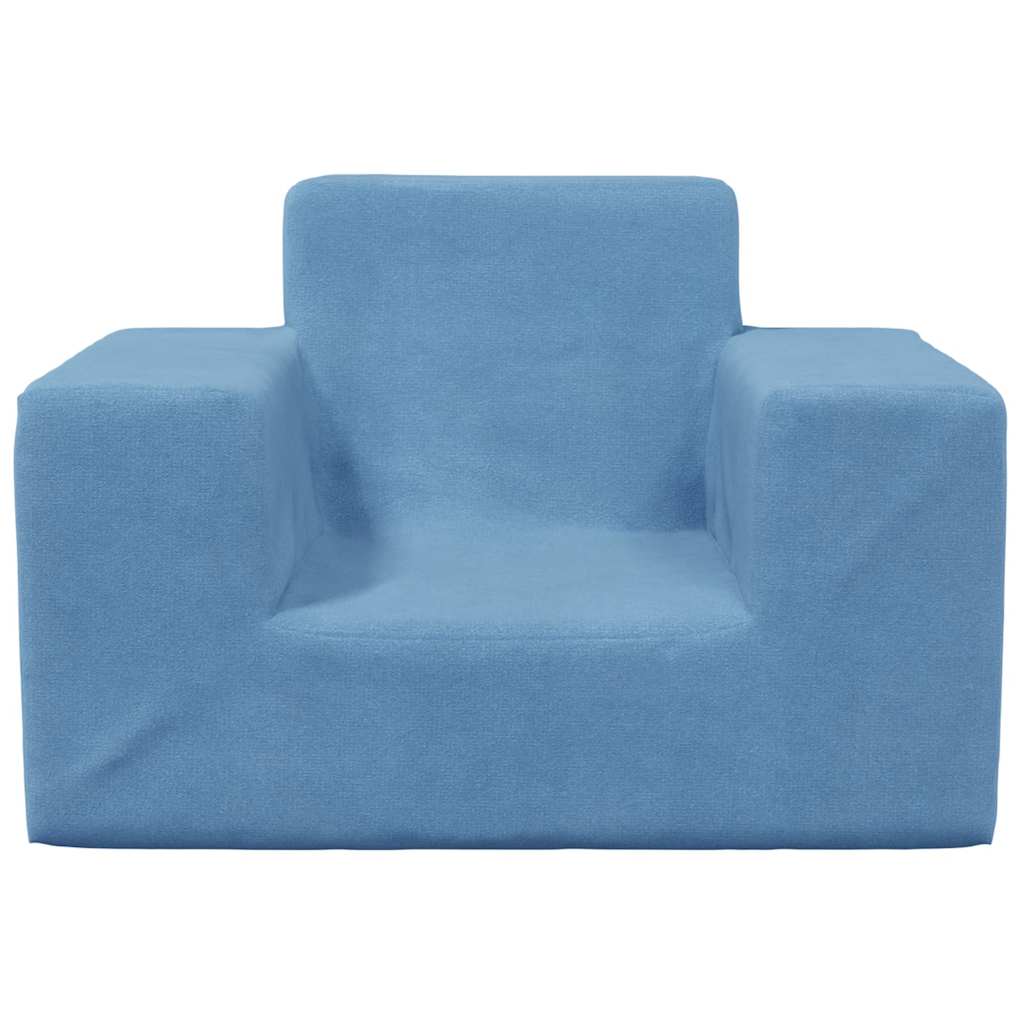 Vidaxl kinderbank zacht pluche blauw